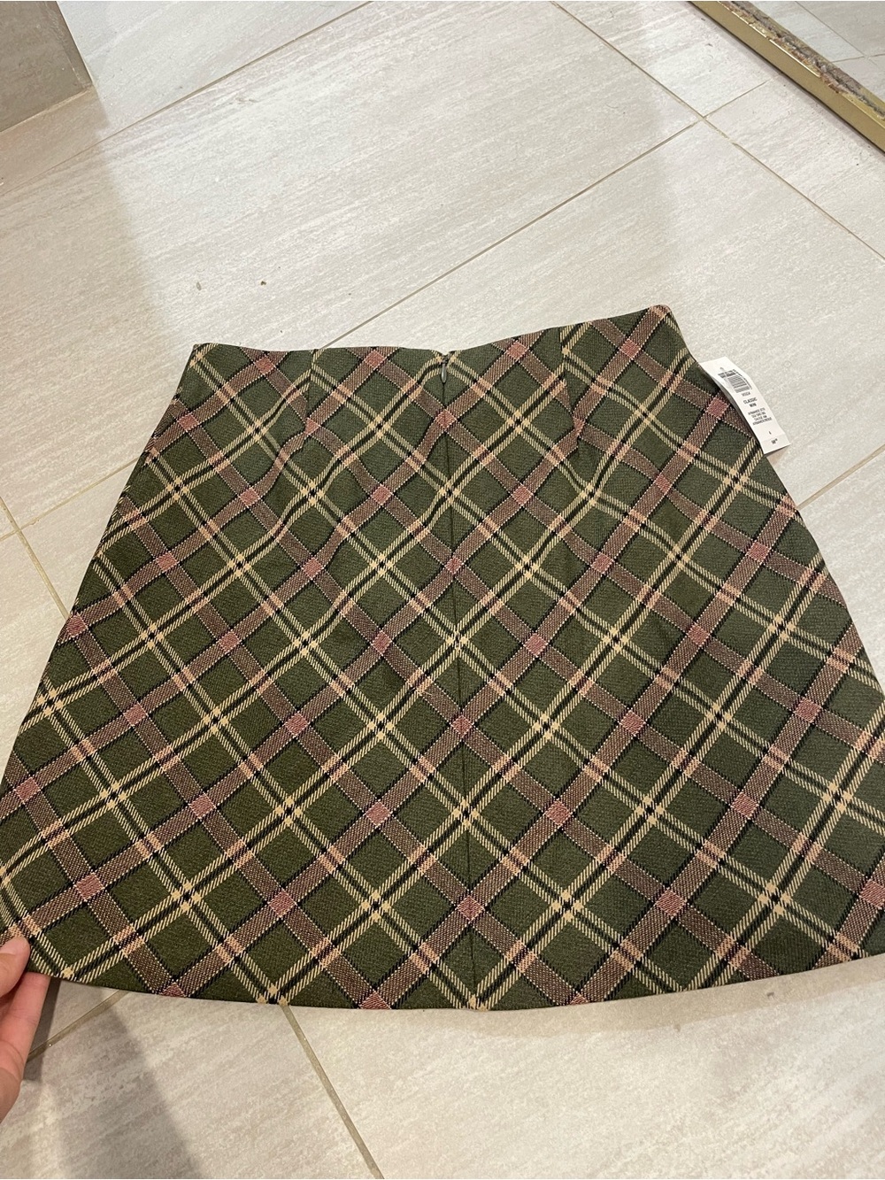 NWT Wilfred Classic Mini Plaid Skirt Size 4 Wool Fall Academia Preppy Green Pink - Picture 5 of 8